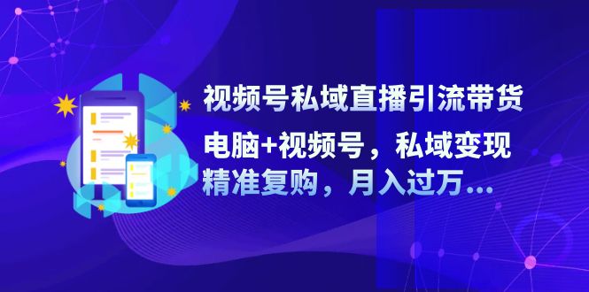 视频号私域直播引流带货：电脑+视频号，私域变现，精准复购，月入过万…-云创项目库