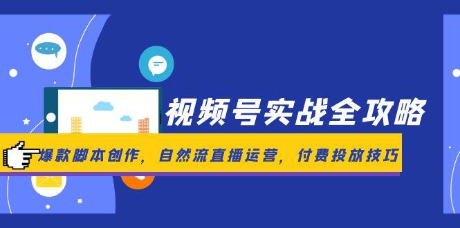 视频号实战全攻略，爆款脚本创作，自然流直播运营，付费投放技巧-云创项目库