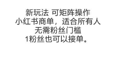 可矩阵操作，小红书商单新玩法，适合所有人，无需粉丝门槛，1粉丝也可以接单-云创项目库