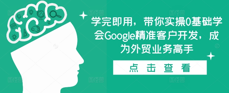 学完即用，带你实操0基础学会Google精准客户开发，成为外贸业务高手-云创项目库
