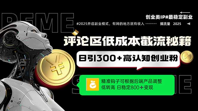 评论区低成本引流秘籍，精准钩子直击用户，单账号日增300+创业粉，日稳…-云创项目库