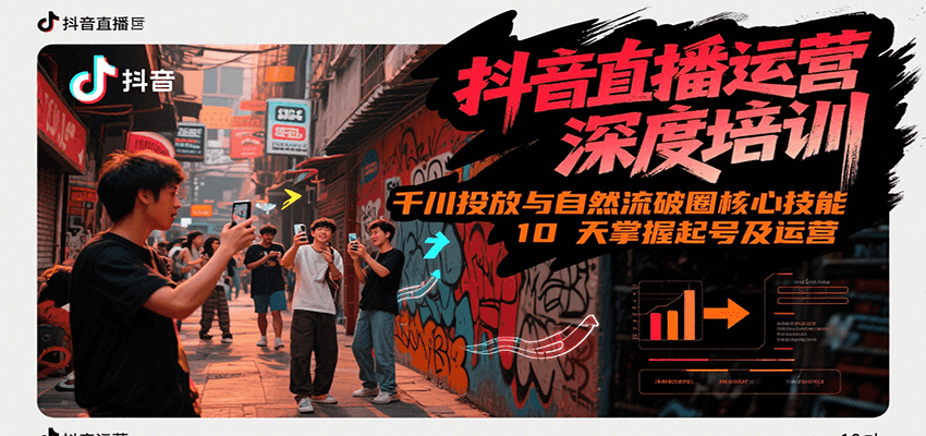 抖音直播运营深度培训，千川投放与自然流核心技能，10天掌握起号及运营(6-7月新课)-云创项目库