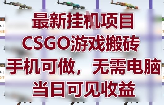 最新挂G项目，CSGO游戏搬砖，手机可做，无需电脑，当日见收益【揭秘】-云创项目库